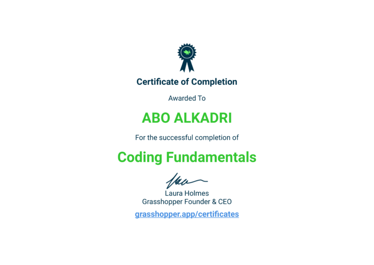 Coding Fundamentals Certificate