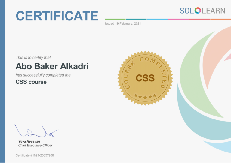 Introduction to CSS3 Certificate